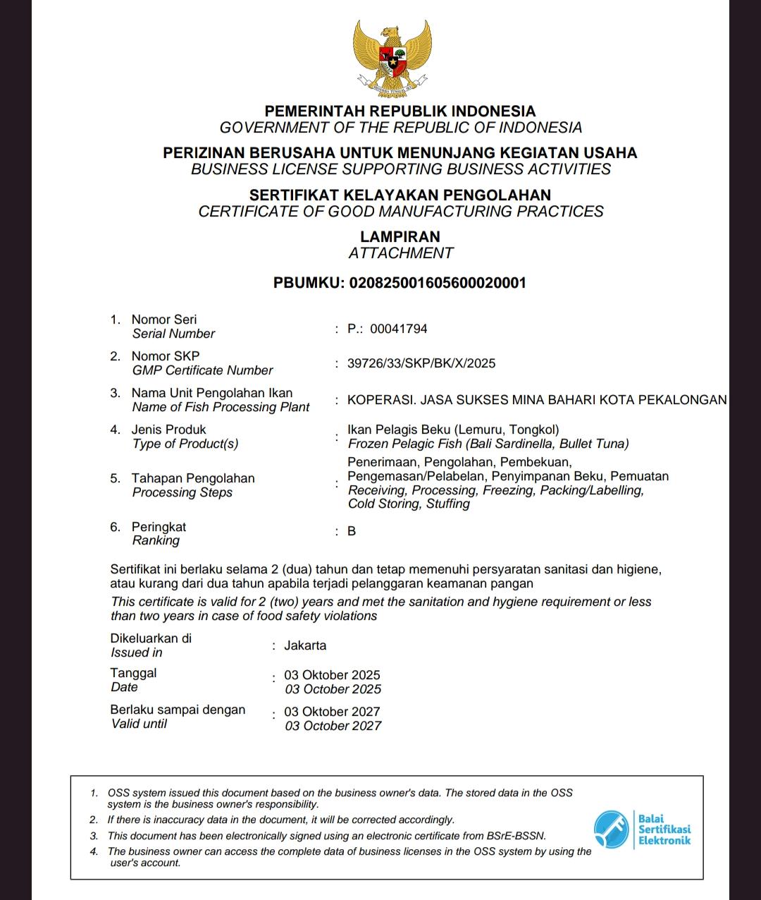 SKP Ikan Pelagis Beku